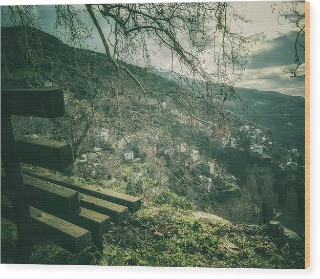 Bench With A View - Wood Print - Enet Images