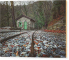 Rail Station On The Mountain - Wood Print - Enet Images