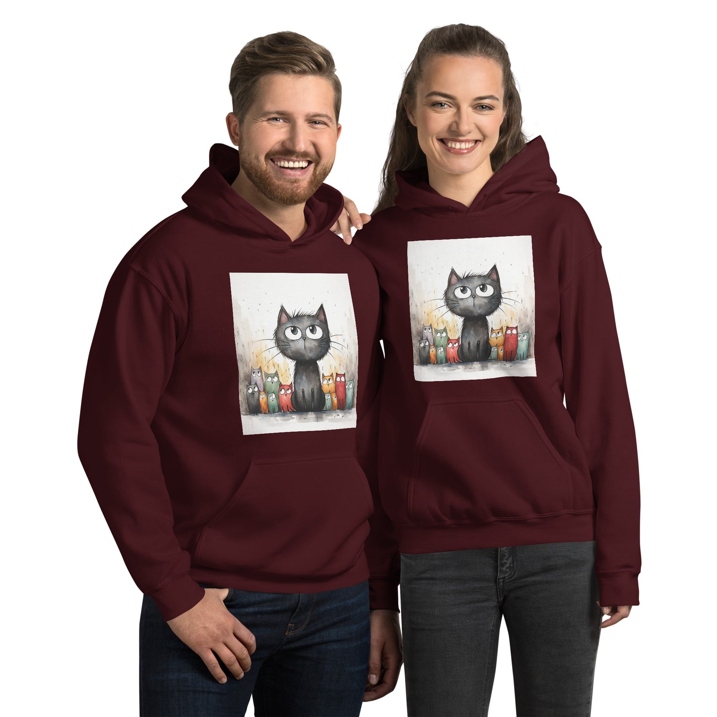 Unisex Hoodie/Handsketched-Cats