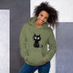 Unisex Hoodie/Black-Funny-Cat - Enet Images