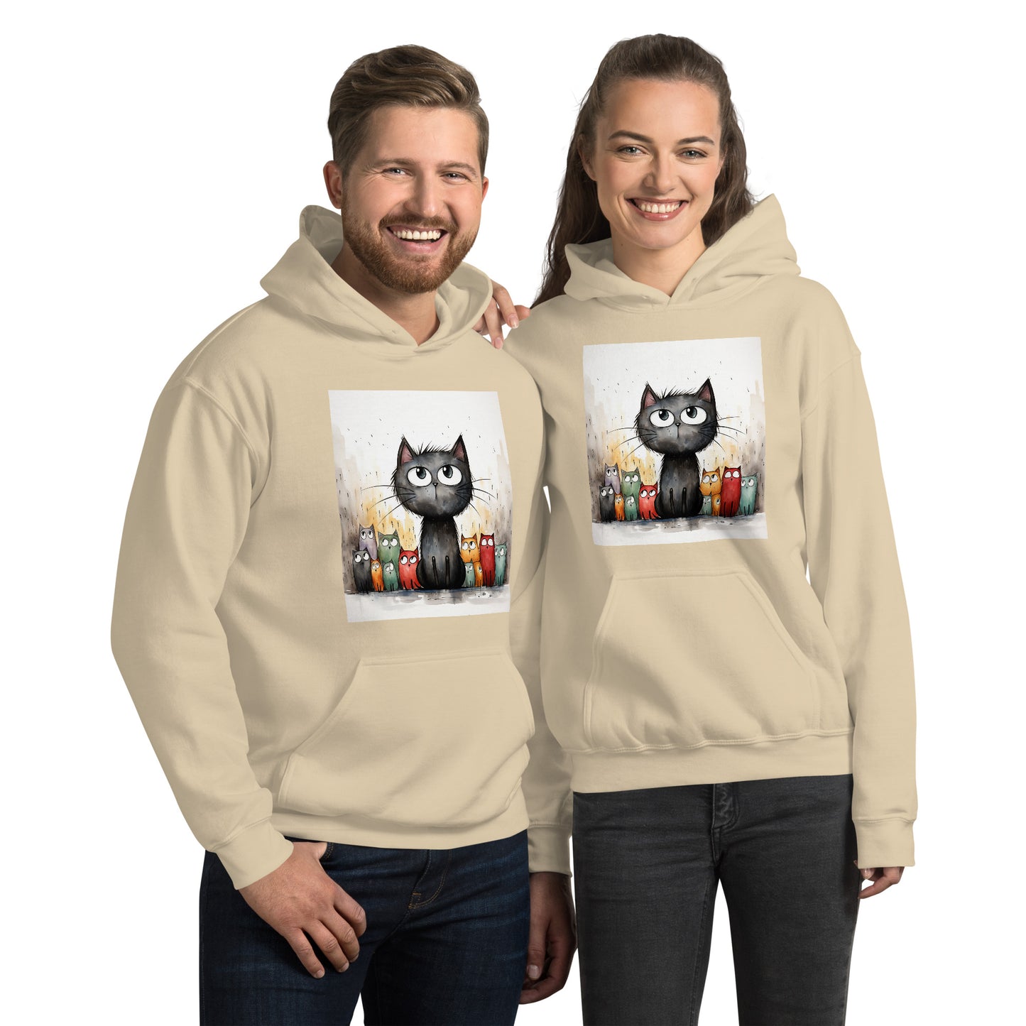 Unisex Hoodie/Handsketched-Cats