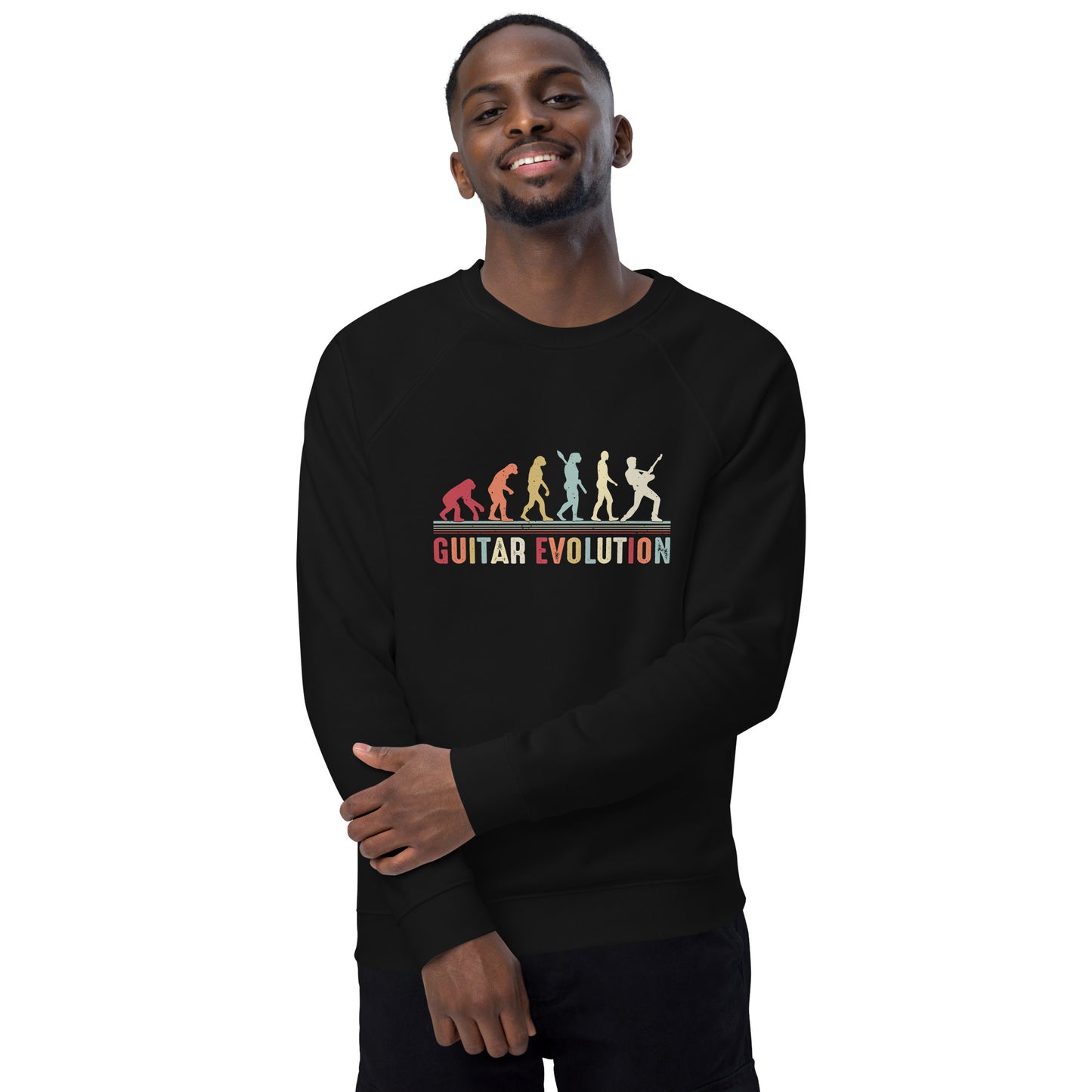 Unisex Bio-Sweatshirt/Gitarre-Evolution