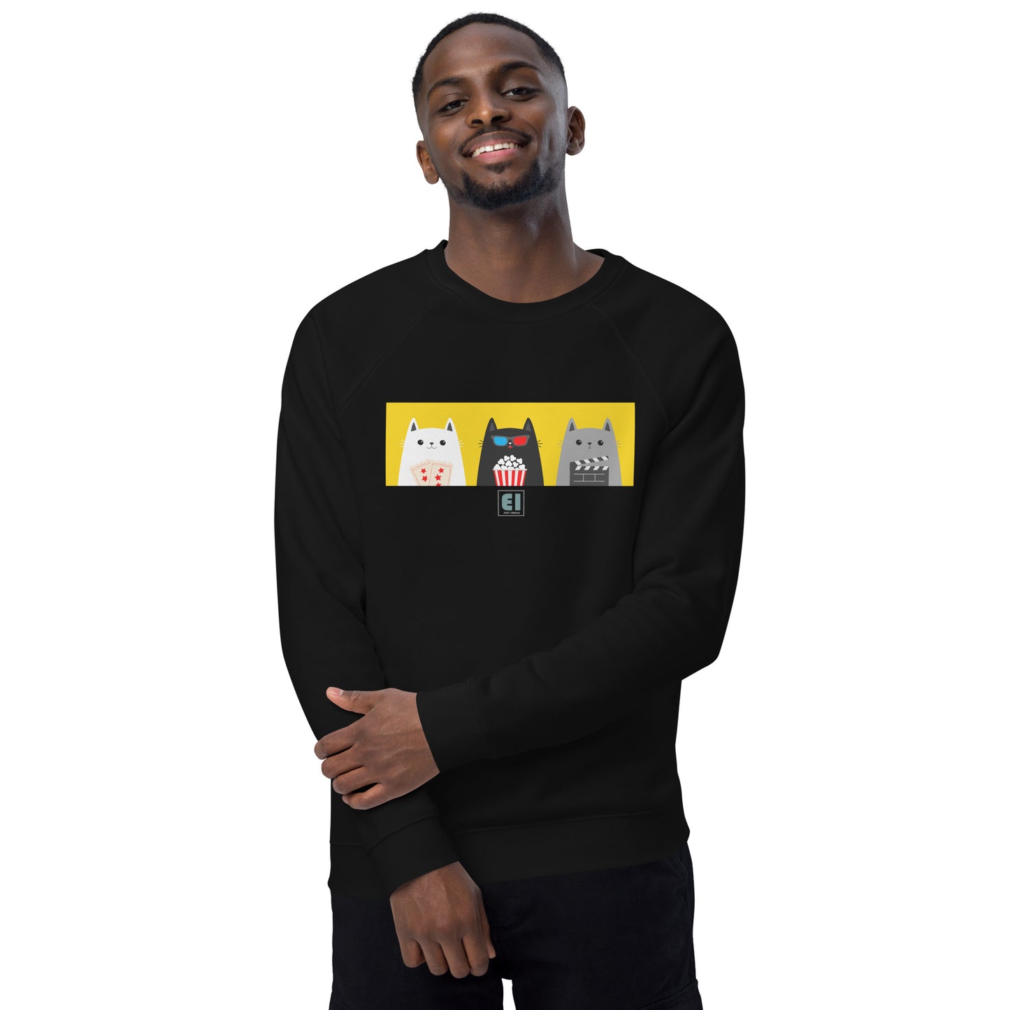 Unisex organic sweatshirt/Cats-Popcorn