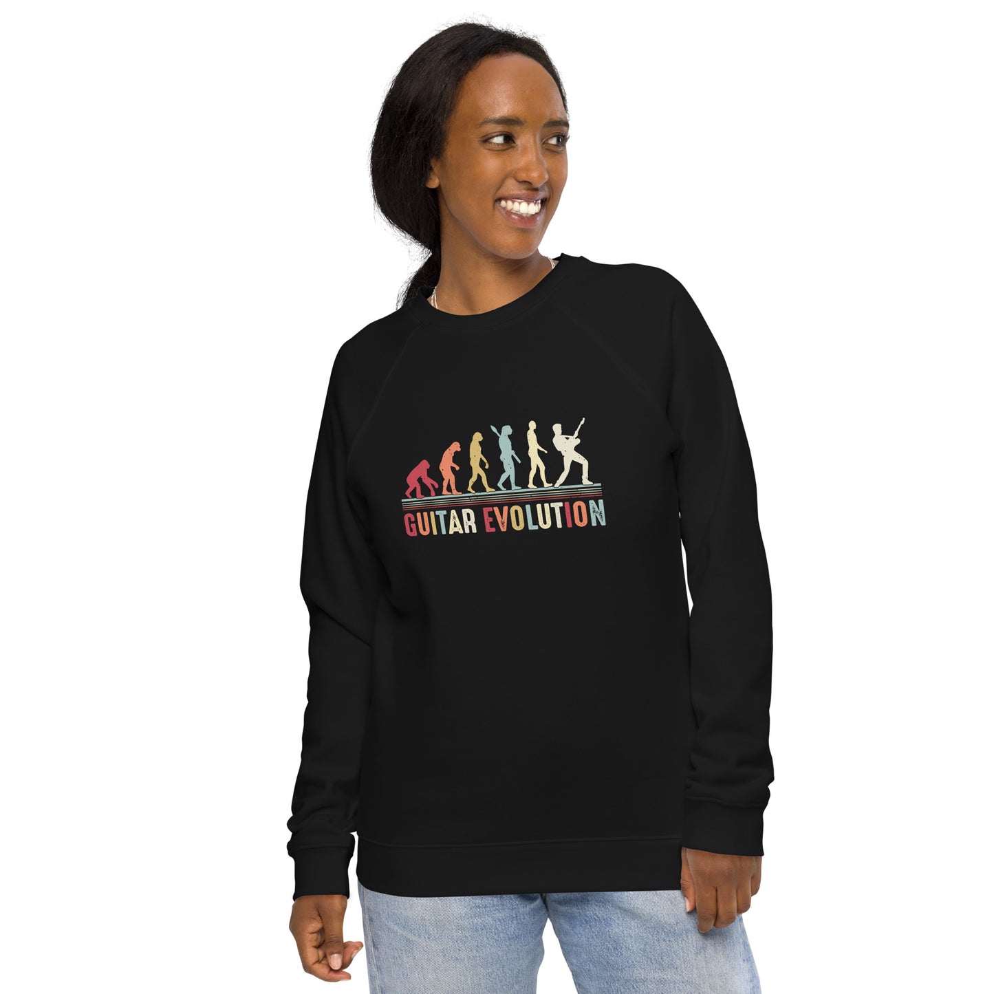 Unisex Bio-Sweatshirt/Gitarre-Evolution