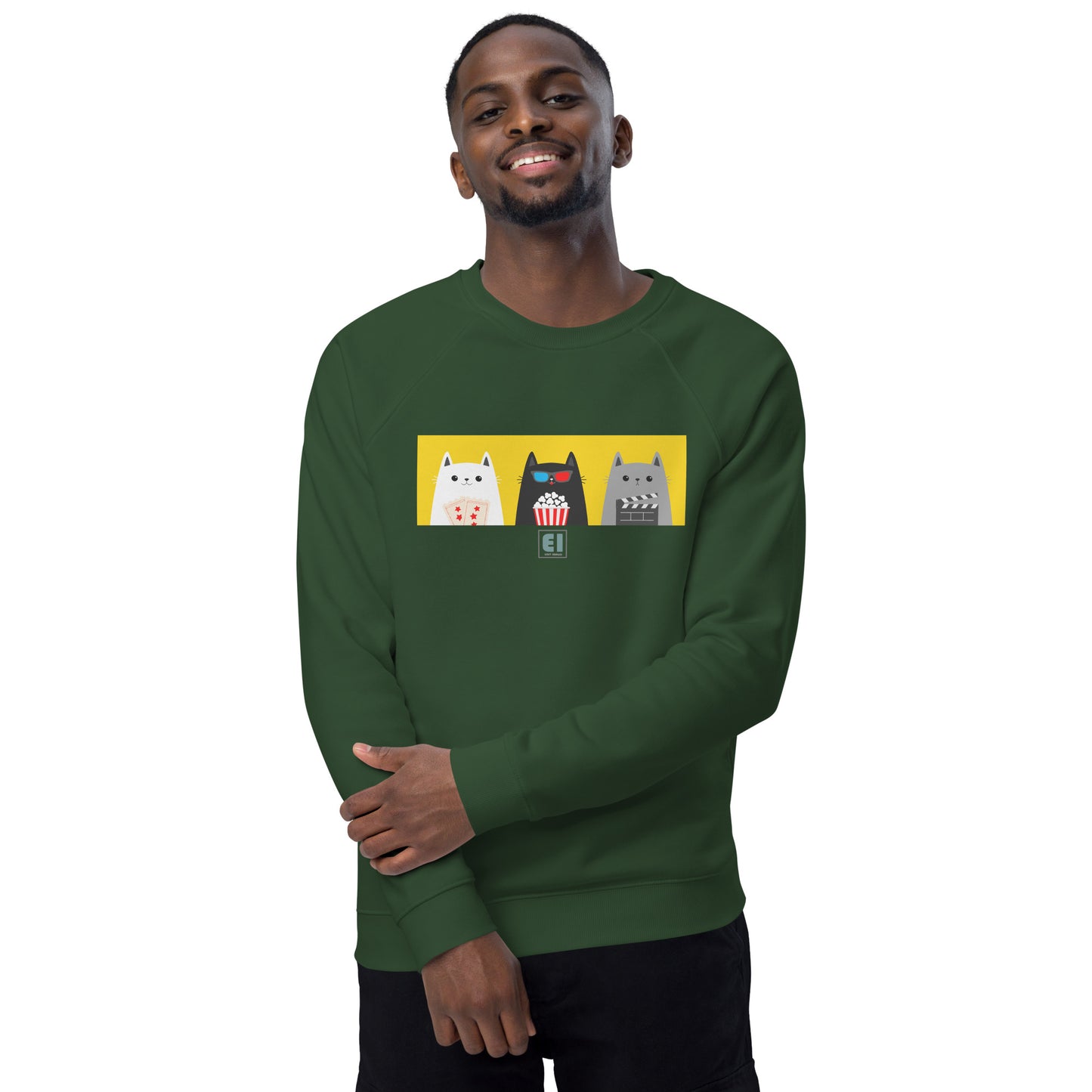 Unisex organic sweatshirt/Cats-Popcorn