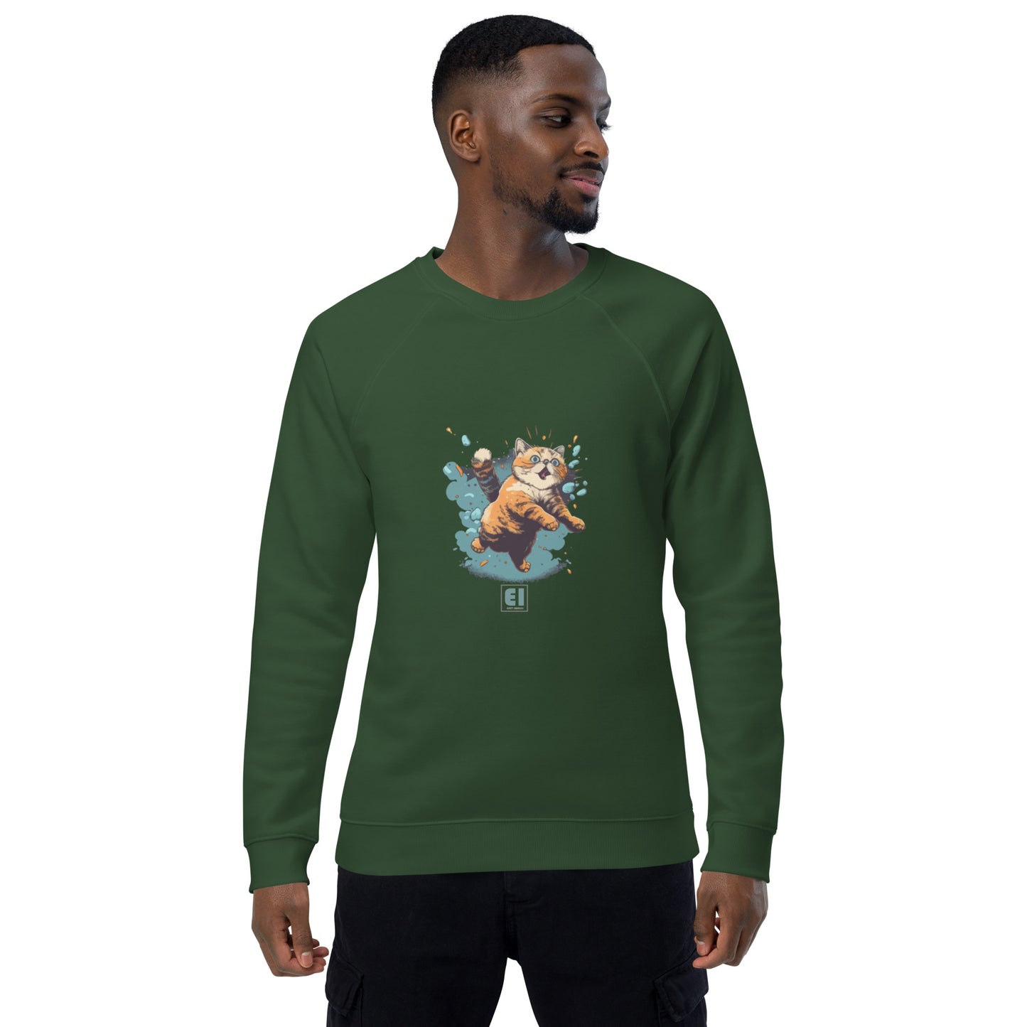 Unisex organic sweatshirt/Cat-Jumping