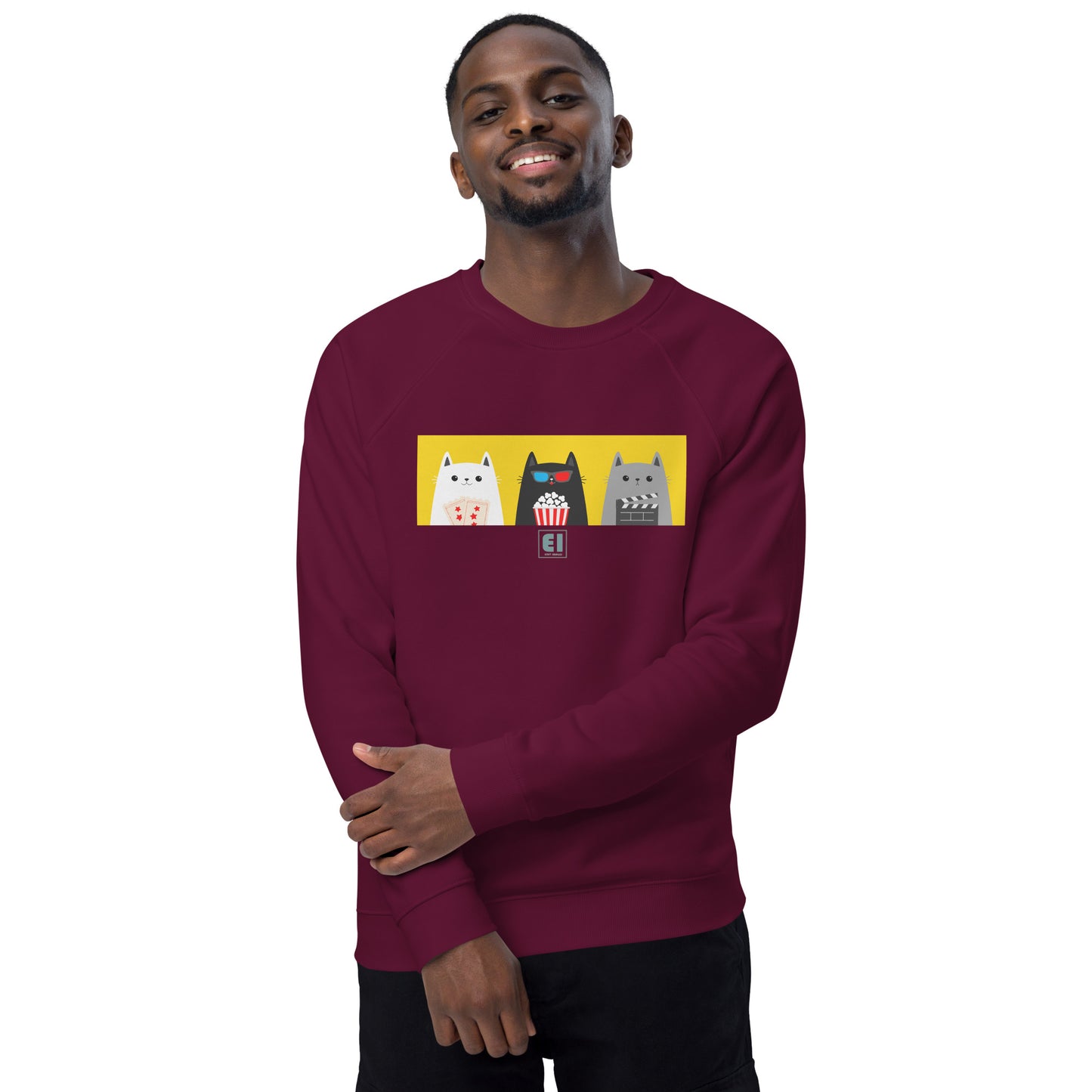 Unisex organic sweatshirt/Cats-Popcorn