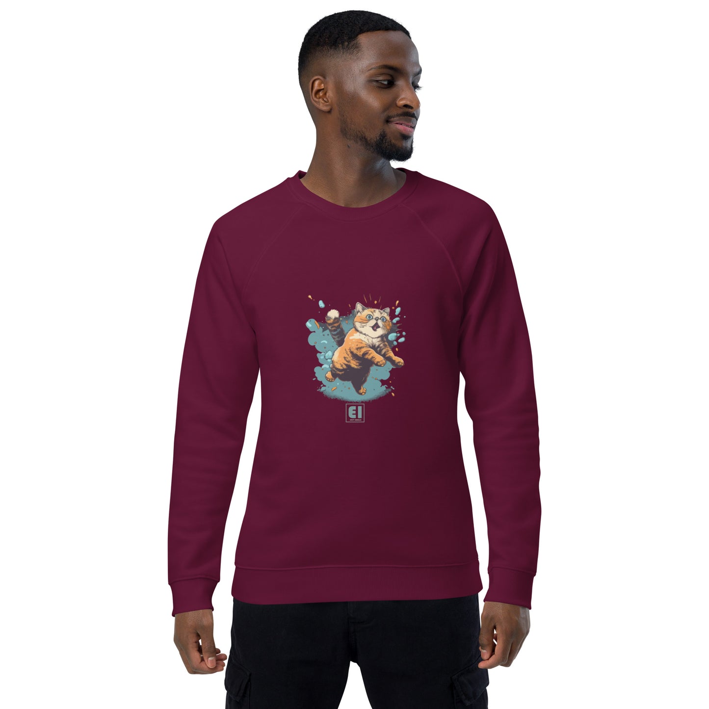 Unisex organic sweatshirt/Cat-Jumping