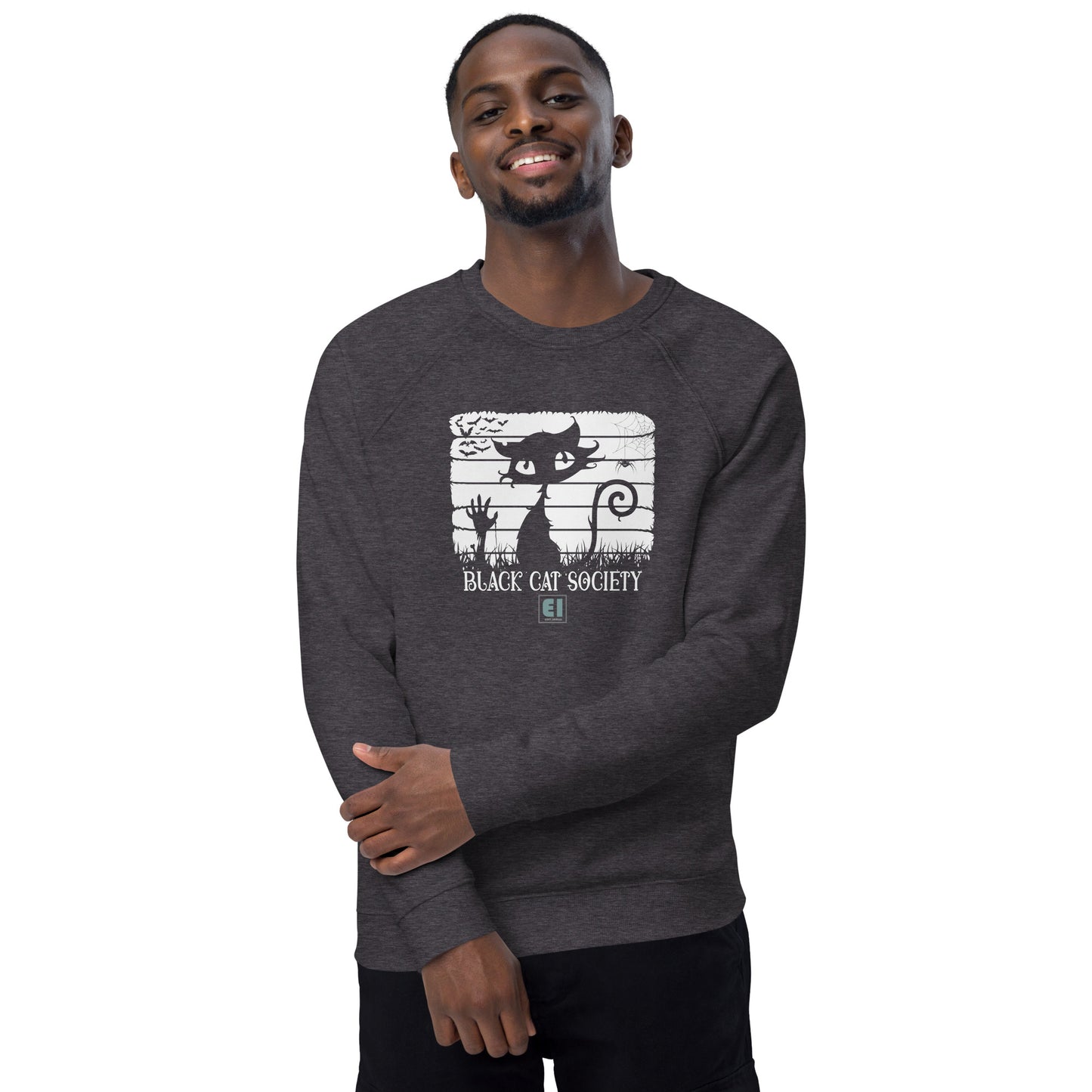 Unisex organic sweatshirt/Black-Cat