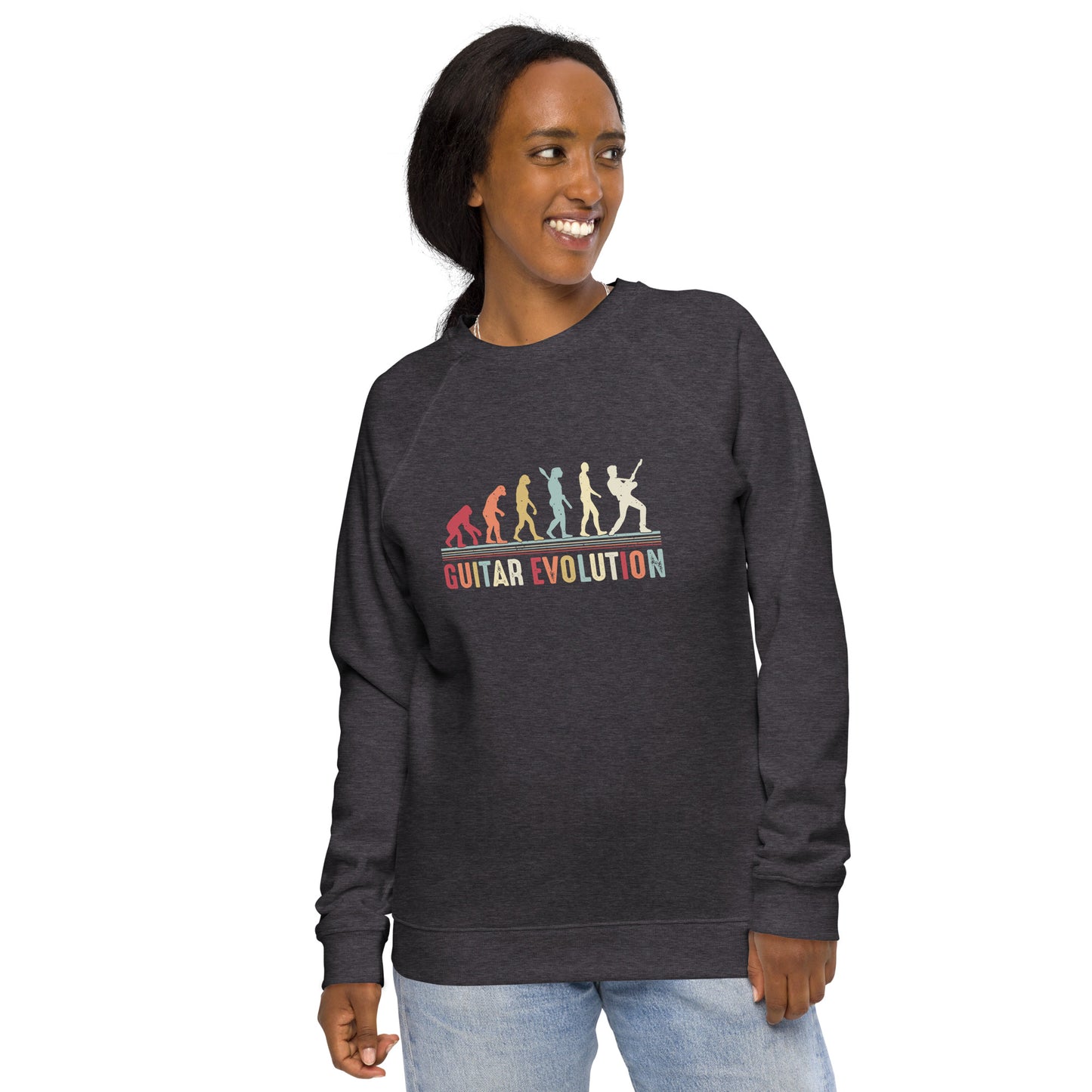 Unisex Bio-Sweatshirt/Gitarre-Evolution