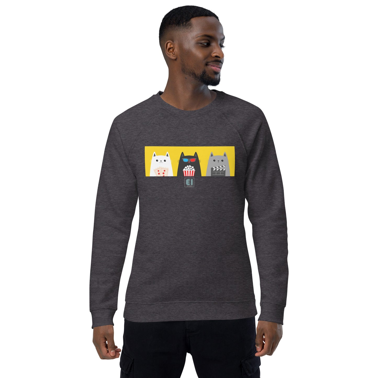 Unisex organic sweatshirt/Cats-Popcorn