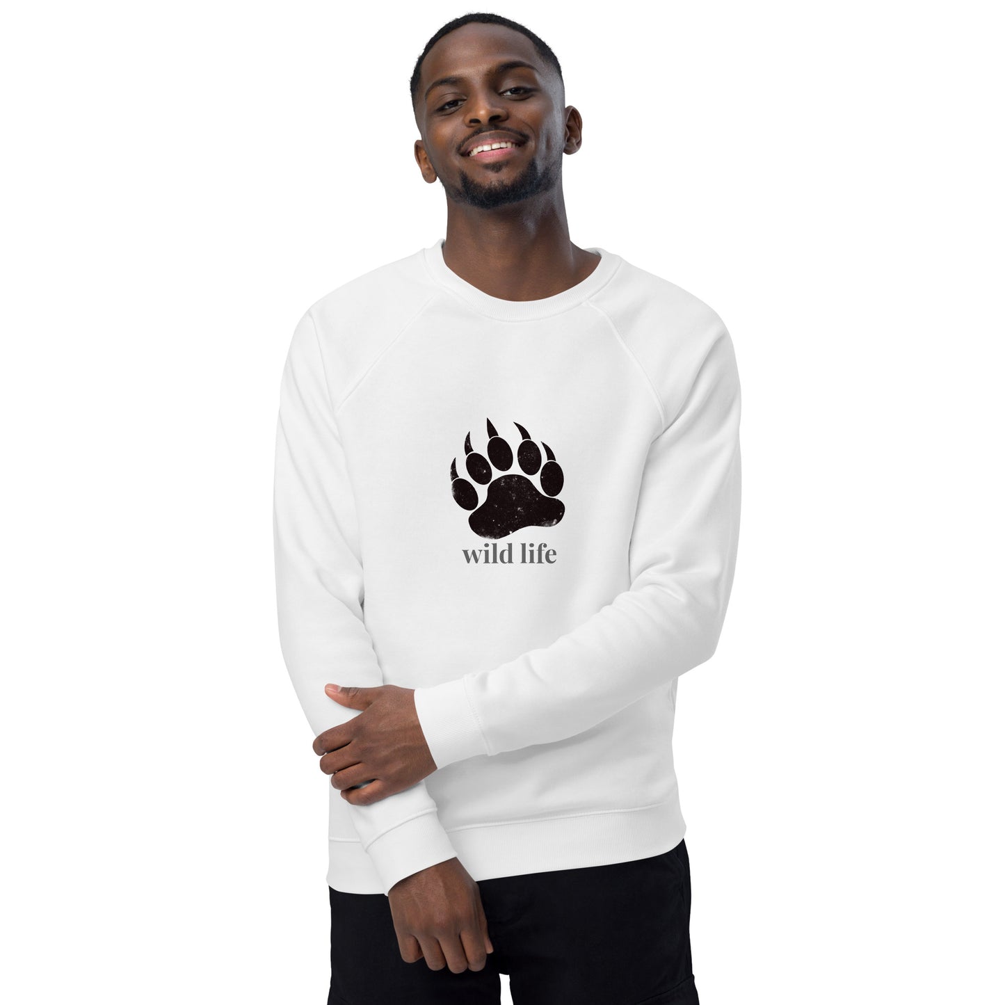 Unisex organic sweatshirt/Bear-Paw-Wild-Life