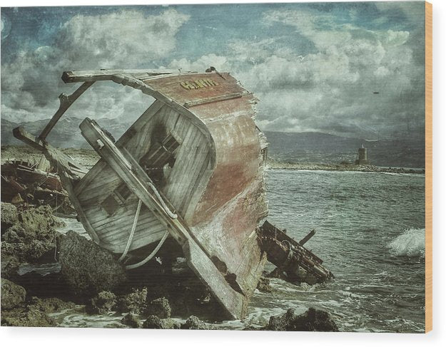 Shipwreck - Wood Print
