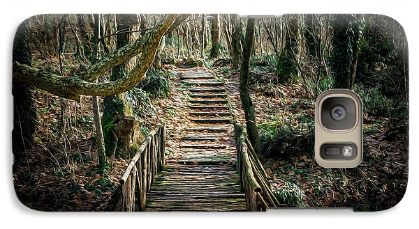 Ξύλινο μονοπάτι στο δάσος - θήκη τηλεφώνου