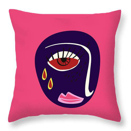 Abstract sad face - Throw Pillow - Enet Images