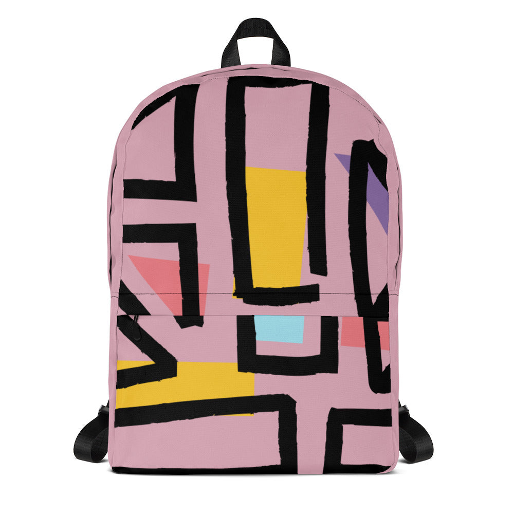 Backpack/Abstract Drawing Shapes Purple