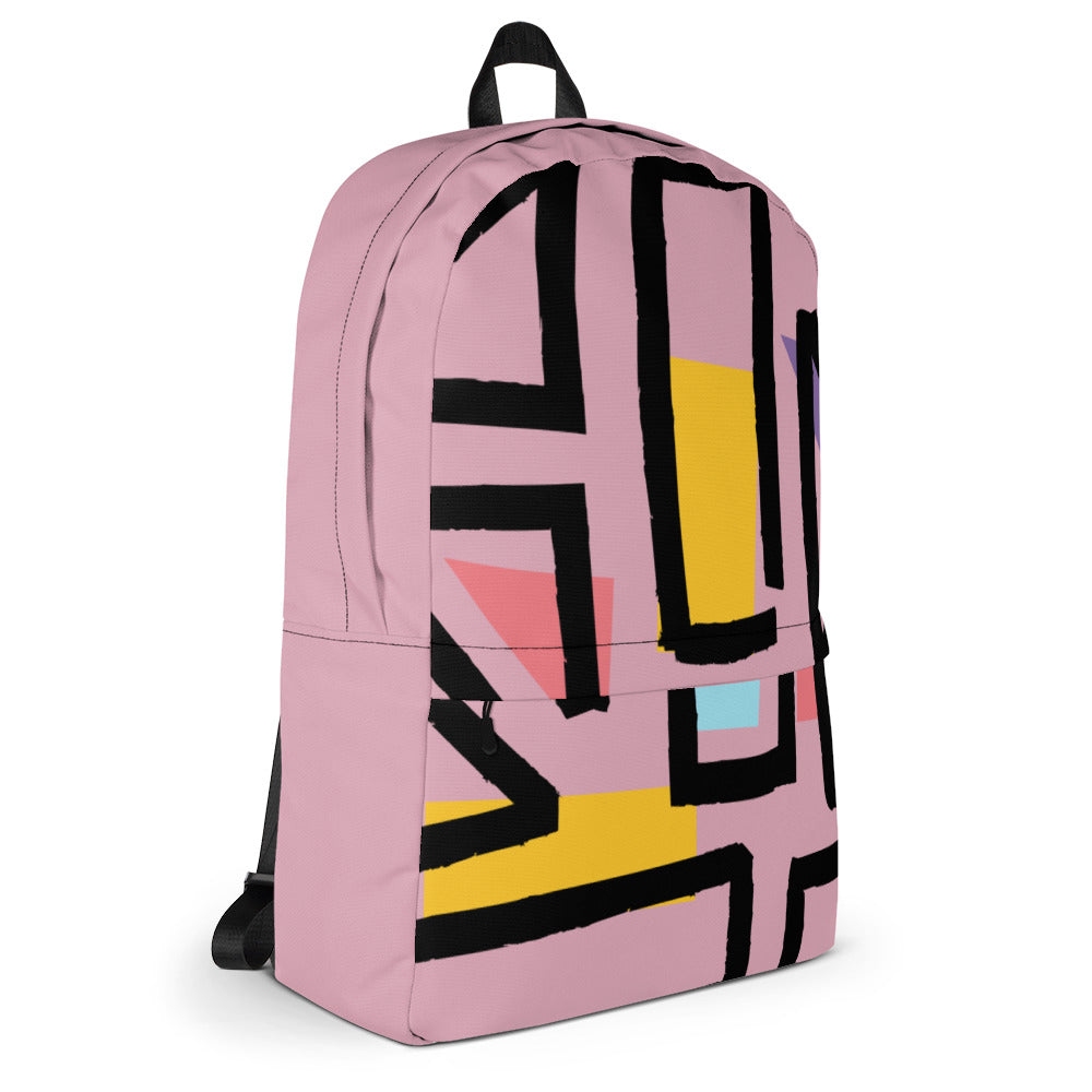 Backpack/Abstract Drawing Shapes Purple