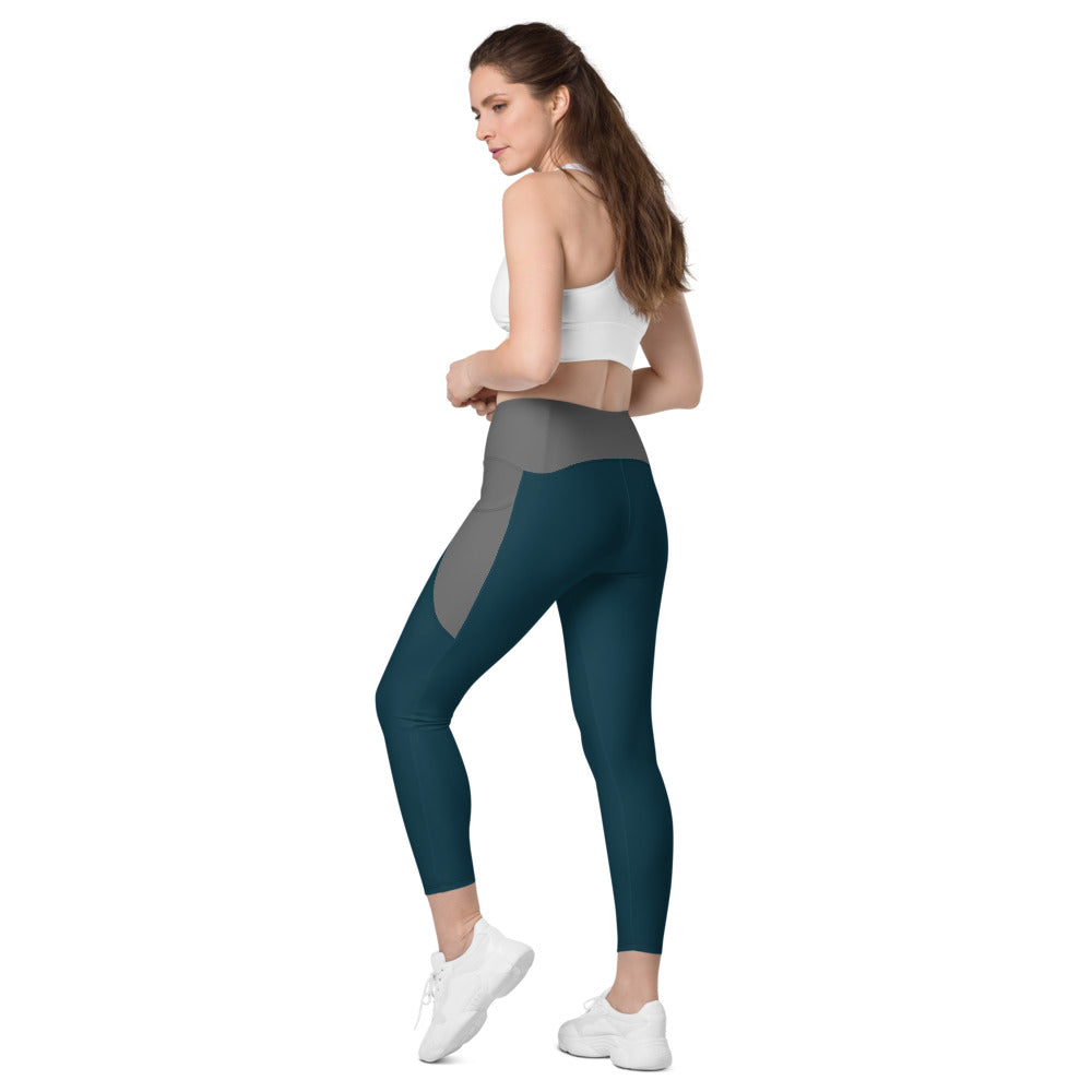 Leggings with pockets/Blue-Grey