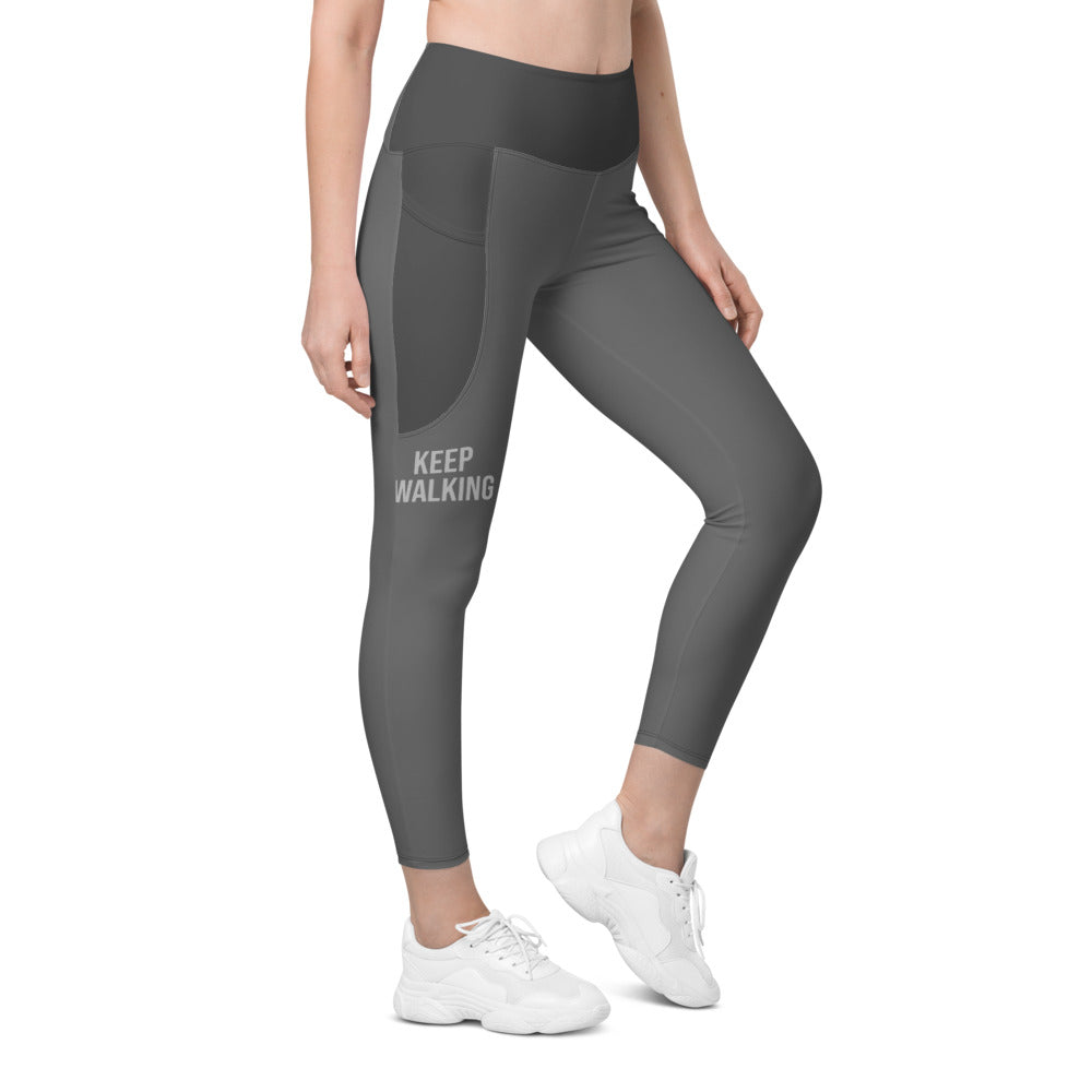 Walking leggings with outlet pockets