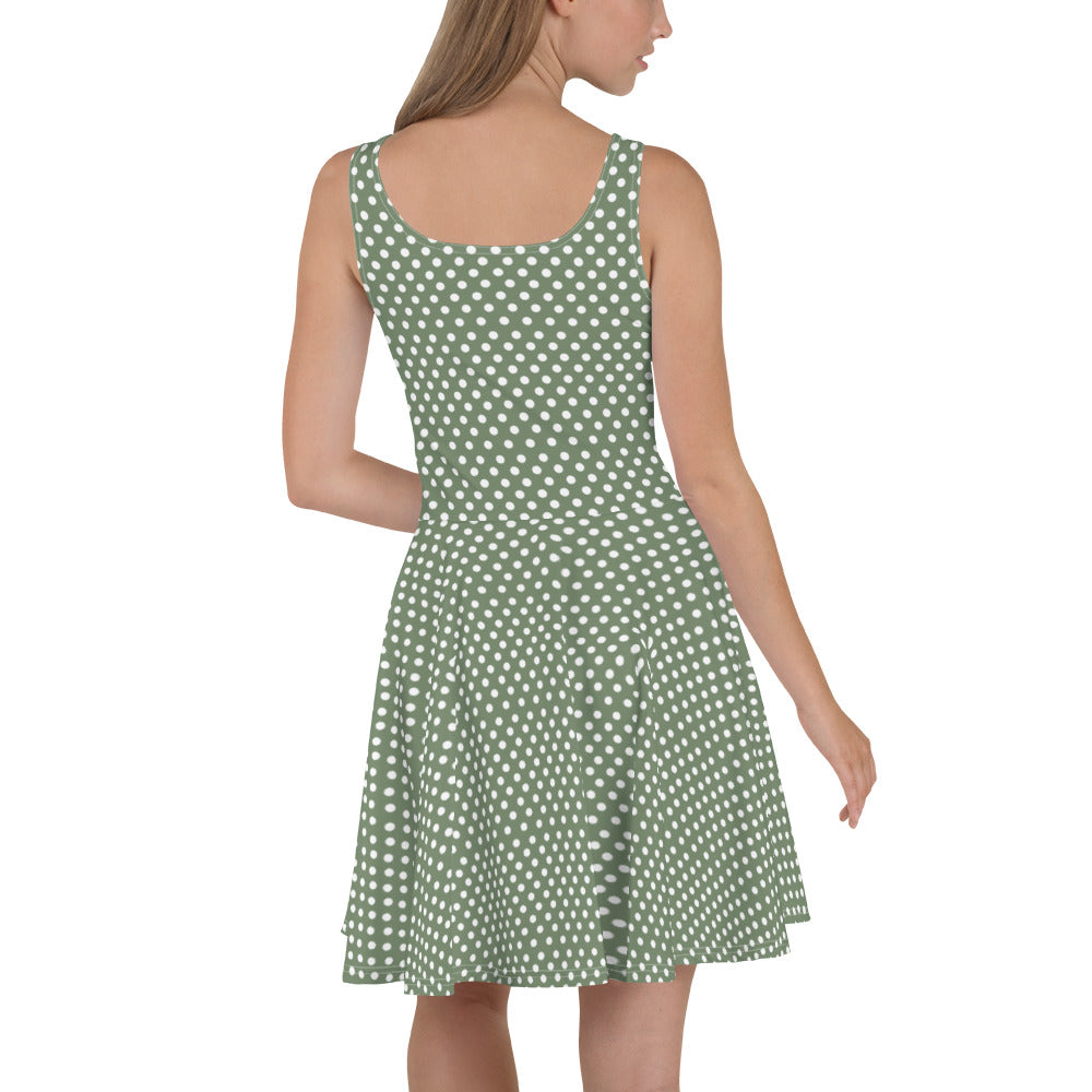 All Over Print Dress/Polka-Dot-Green