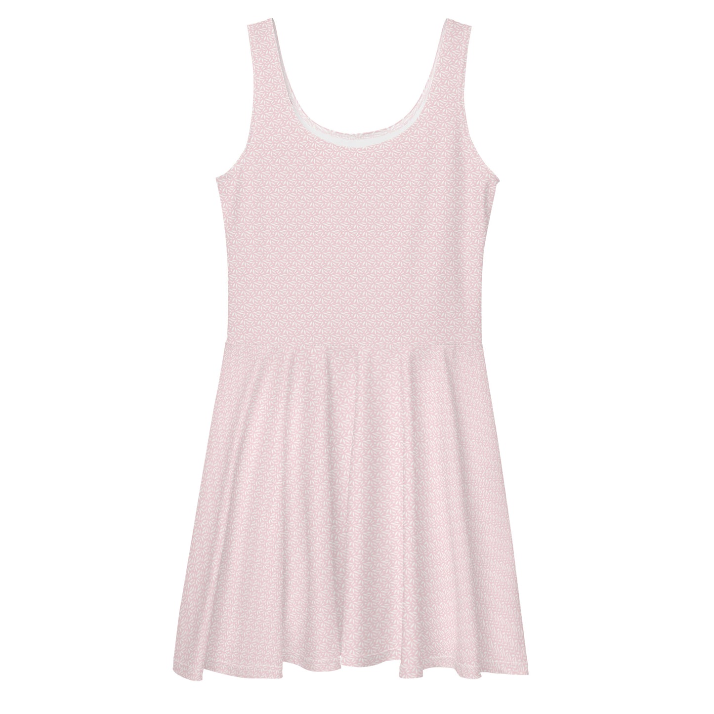 All Over Print Kleid/Baby-Pink-Blatt