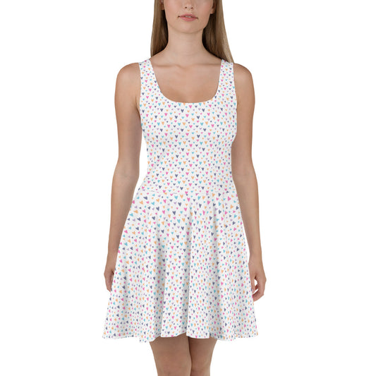 All Over Print Dress/Pastel-Hearts