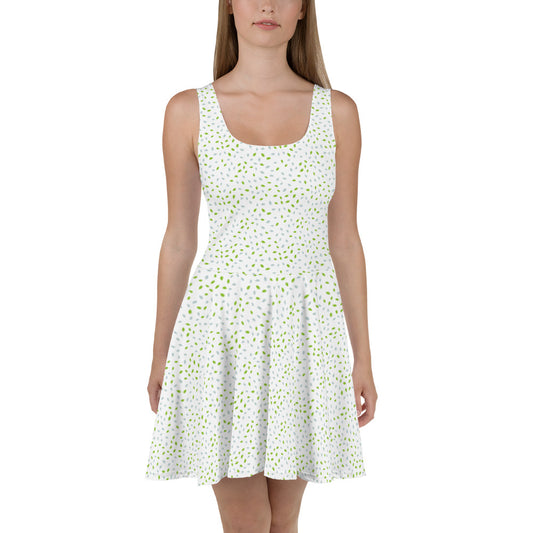 All Over Print Dress/Leaves-Green