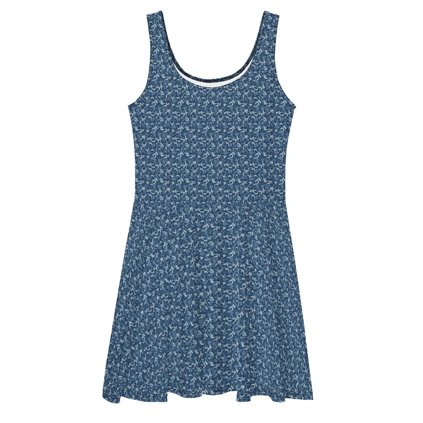 All Over Print Dress/Camouflage-Blue