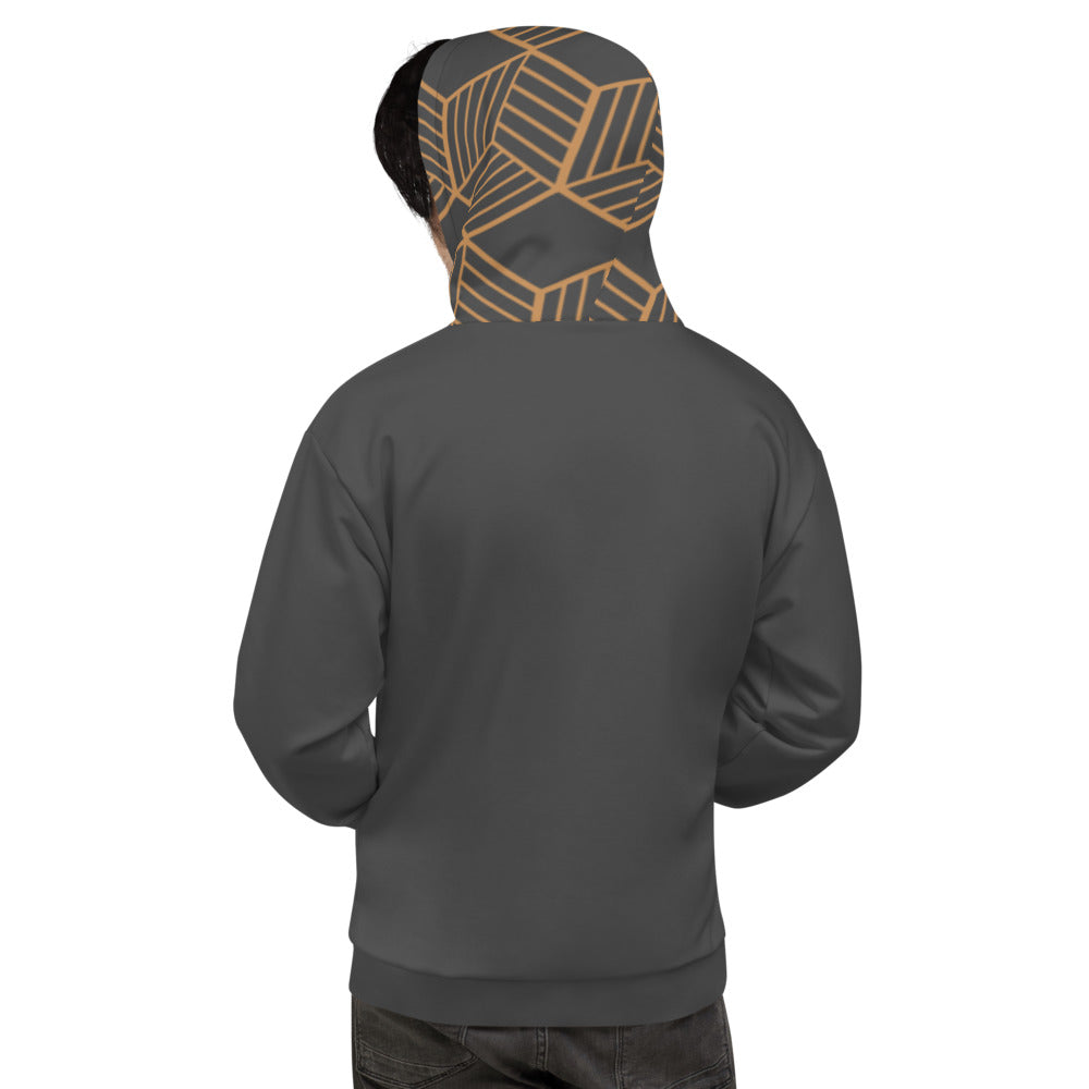 All-Over Print Unisex Hoodie/Cubic Gold