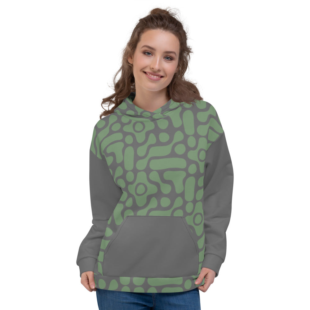 All-Over Print Unisex Hoodie/Colors In Shape Green
