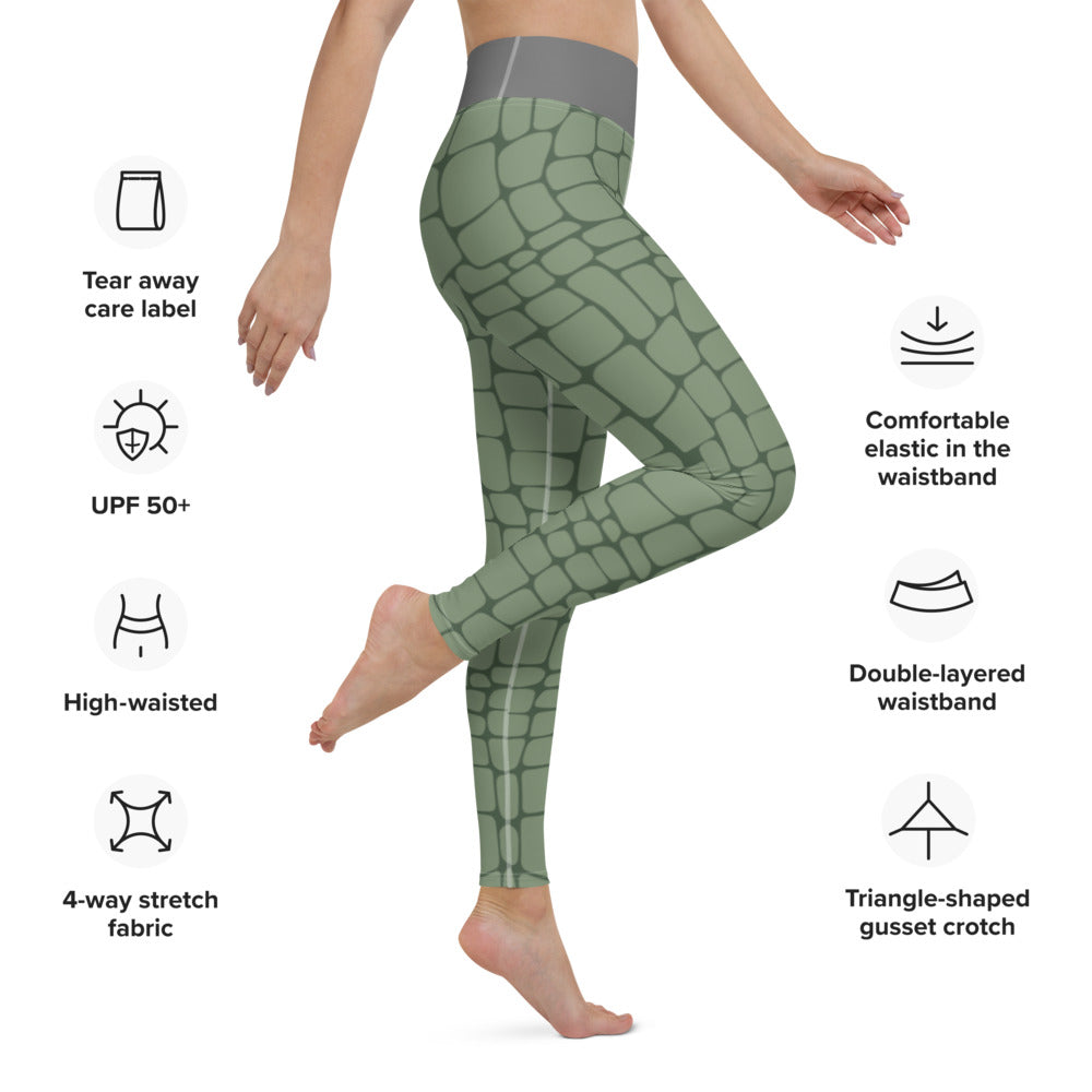 Yoga Leggings/Crocodile Green