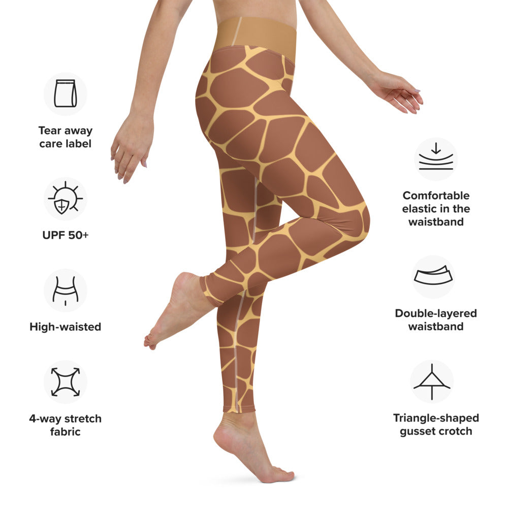 Yoga Leggings/Giraffe Dark Brown