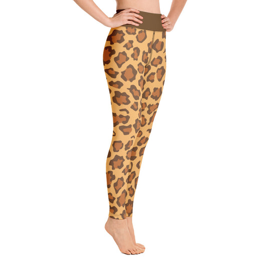 Yoga Leggings/Leopard Braun Gold