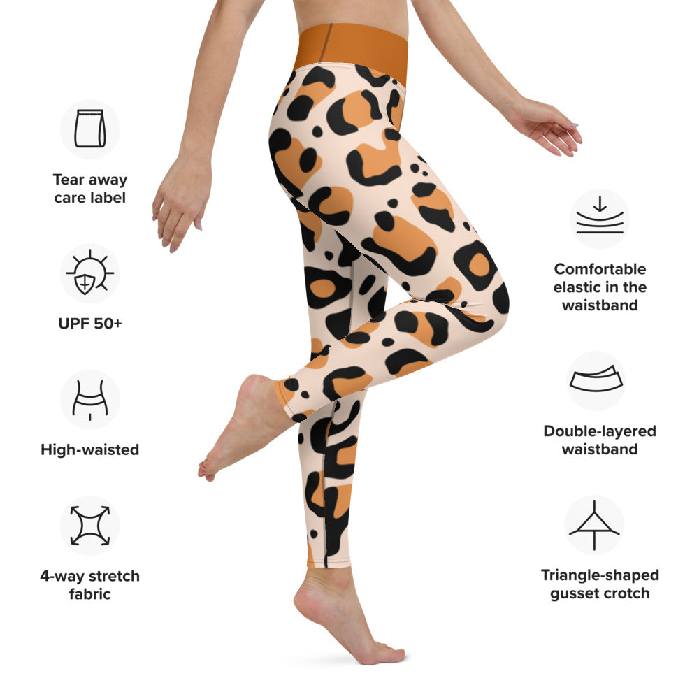 Yoga Leggings/Leopard Brown Yellow