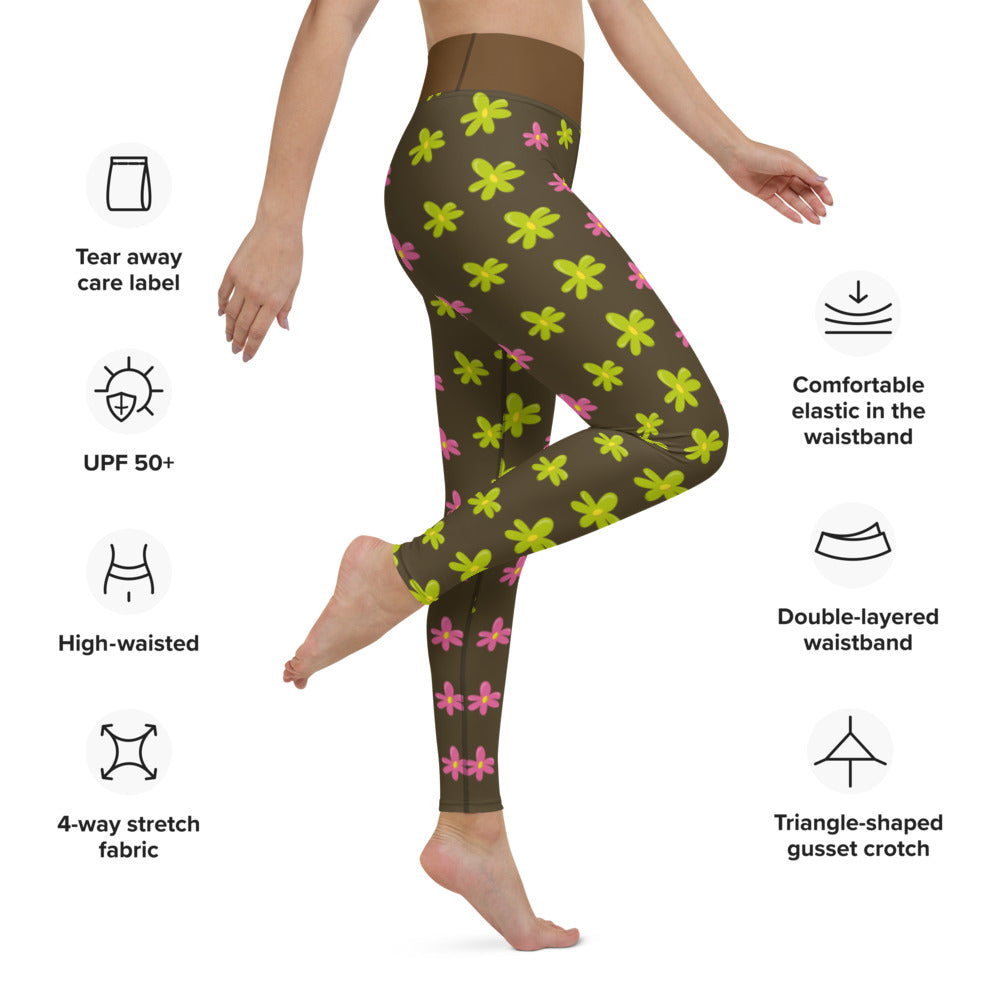 Yoga Leggings/Bee Flowers