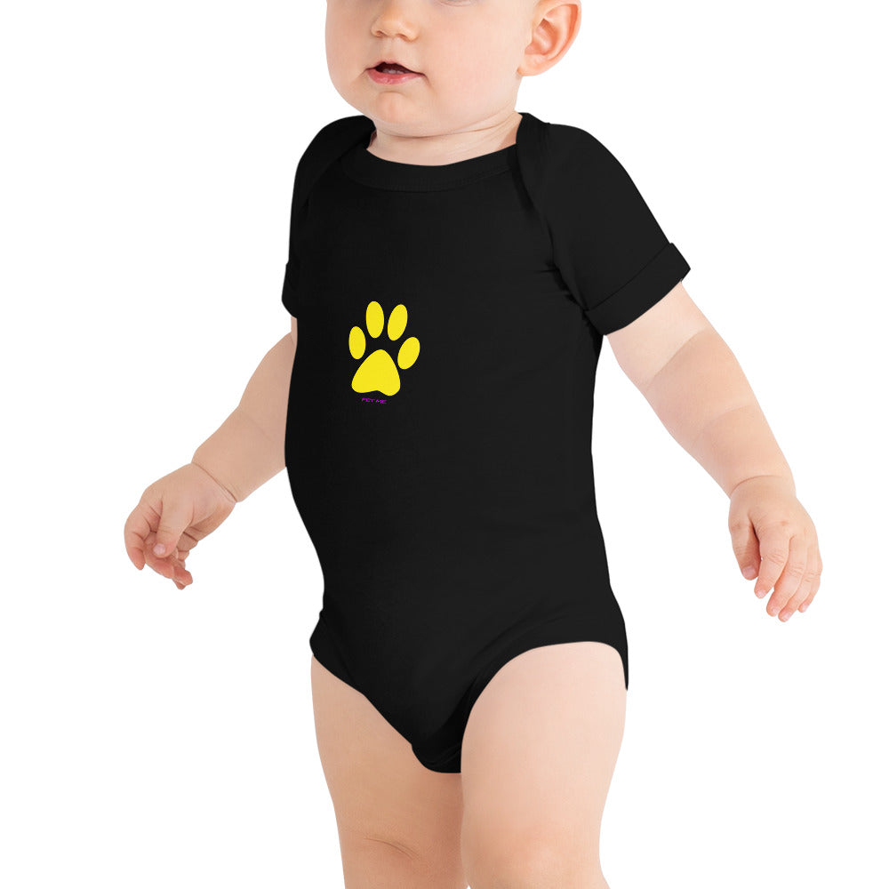 Baby short sleeve one piece/Pet Me Yellow