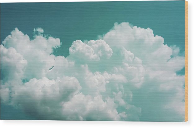 Big White Cloud Against Sky - Wood Print