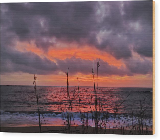 Cloudy sunset - Wood Print