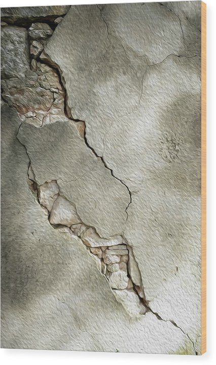 Crack On Wall Oil Effect - Wood Print