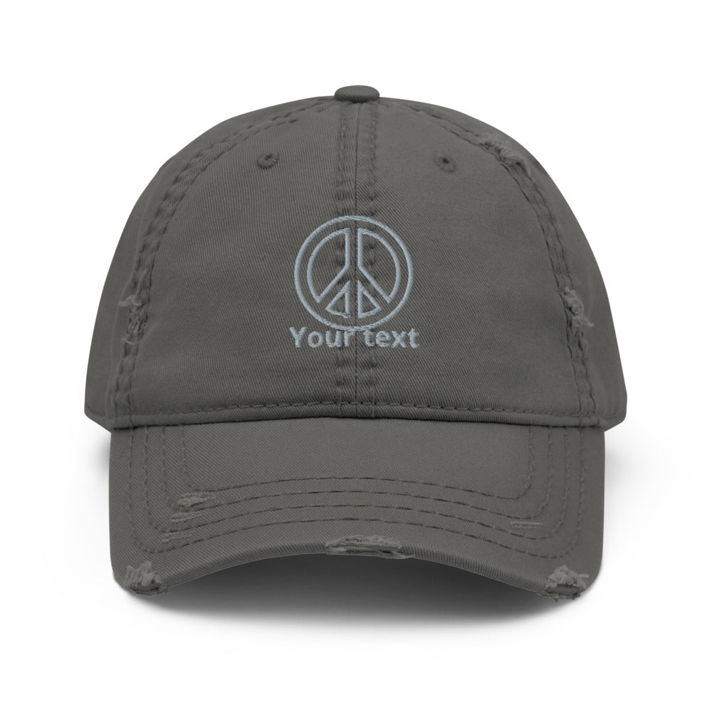 Distressed Dad Hat/Peace Your Text/Personalized