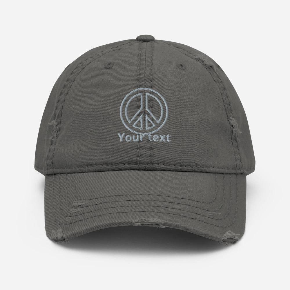 Distressed Dad Hat/Peace Your Text/Personalized