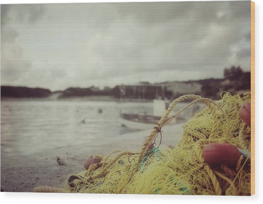 Fishing Nets On The Jetty - Wood Print