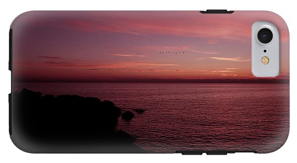 Flock Of Birds Against The Sunset - Phone Case - Enet Images