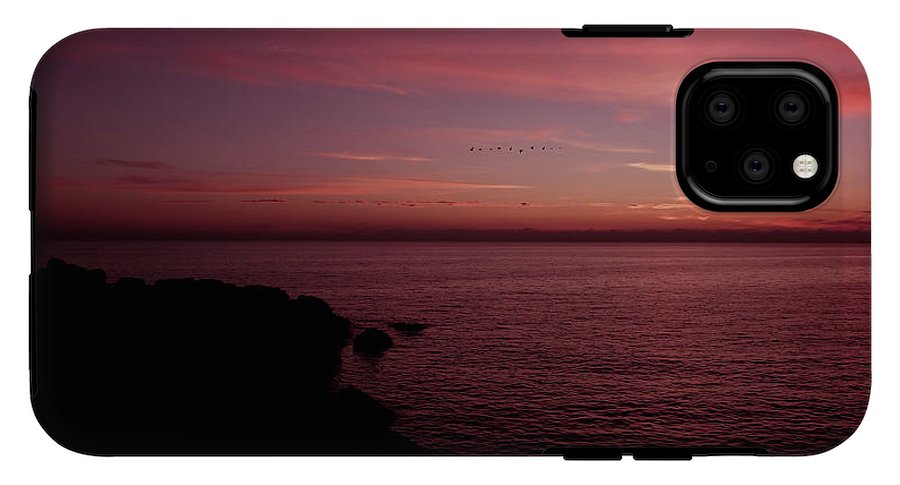 Flock Of Birds Against The Sunset - Phone Case - Enet Images