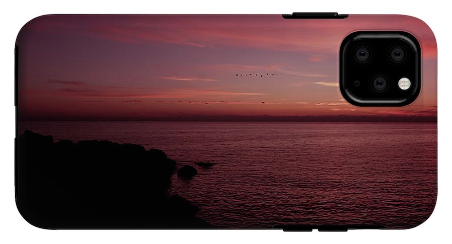 Flock Of Birds Against The Sunset - Phone Case