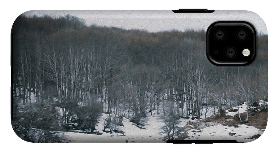 Forest Trees In Winter  - Phone Case