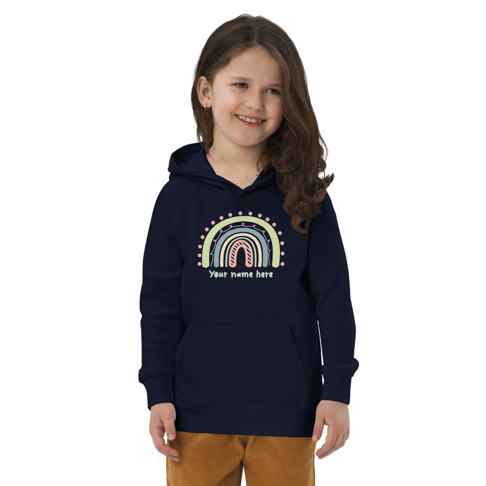 Kids eco hoodie/Rainbow/Personalized