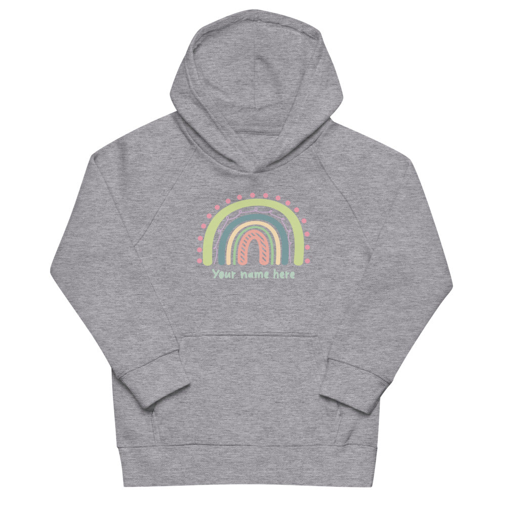 Kids eco hoodie/Rainbow/Personalized