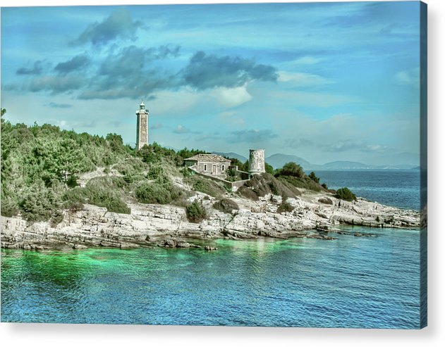 Lighthouse At Fiscardo - Acrylic Print