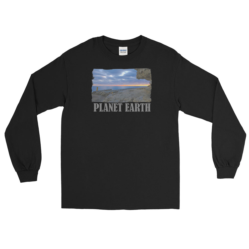 Ανδρικό μακρυμάνικο πουκάμισο/Planet Earth Divide/Personalized